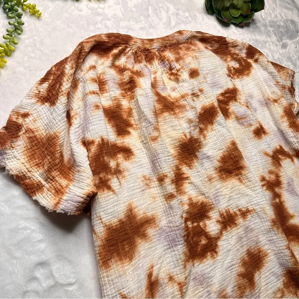 Young Fabulous & Broke Baja Kaftan Midi Dress in Thistle Cosmic Wash Tie Dye S/M